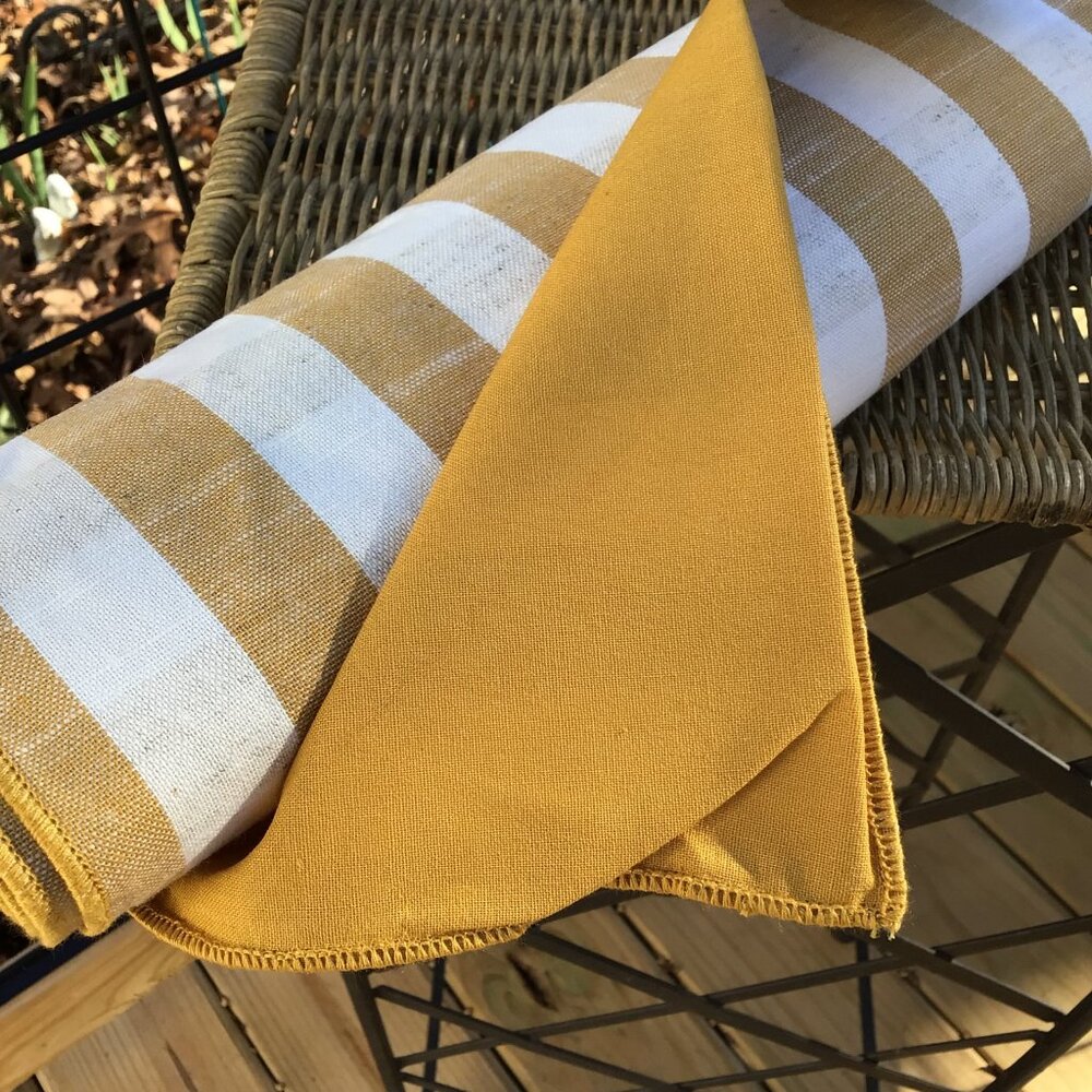 Cotton Linen Gingham Check Table Runner Mustard  - Threshold™ - Picture 3 of 3
